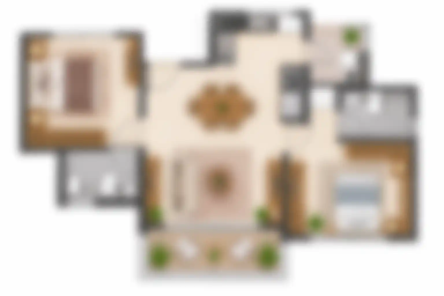 3 BHK Large Floor Plan (Blurred Preview)